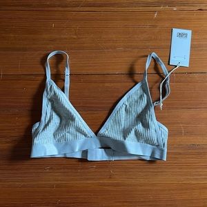 COS Ribbed Heather Gray Bralette Size 4 NWT